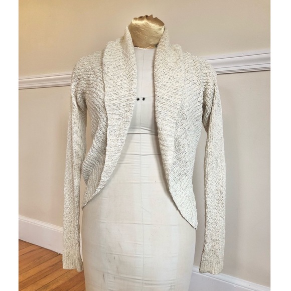 Shrug style sweater, ivory with golden flecks. - Picture 1 of 1